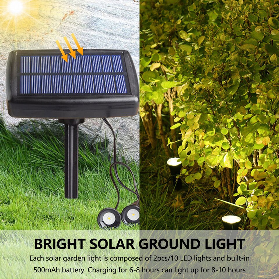 LED Solar Powered Garden Ground Light 10-in-1 » BrandsDirect Co